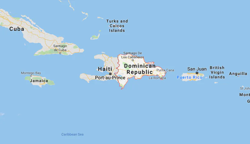 The location of the Dominican Republic. (Google Maps)