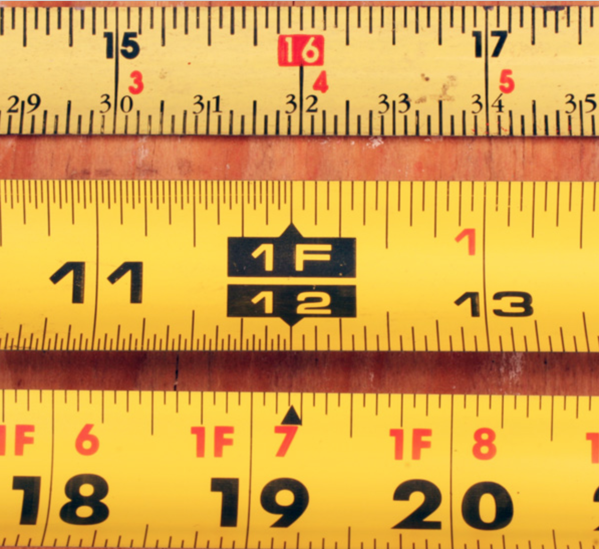 16 inch mark on measuring tape