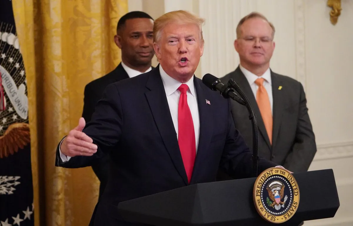 President Donald Trump speaks about second chance hiring and criminal justice reform in the East Room of the White House on June 13, 2019. (Mandel Ngan/AFP/Getty Images)