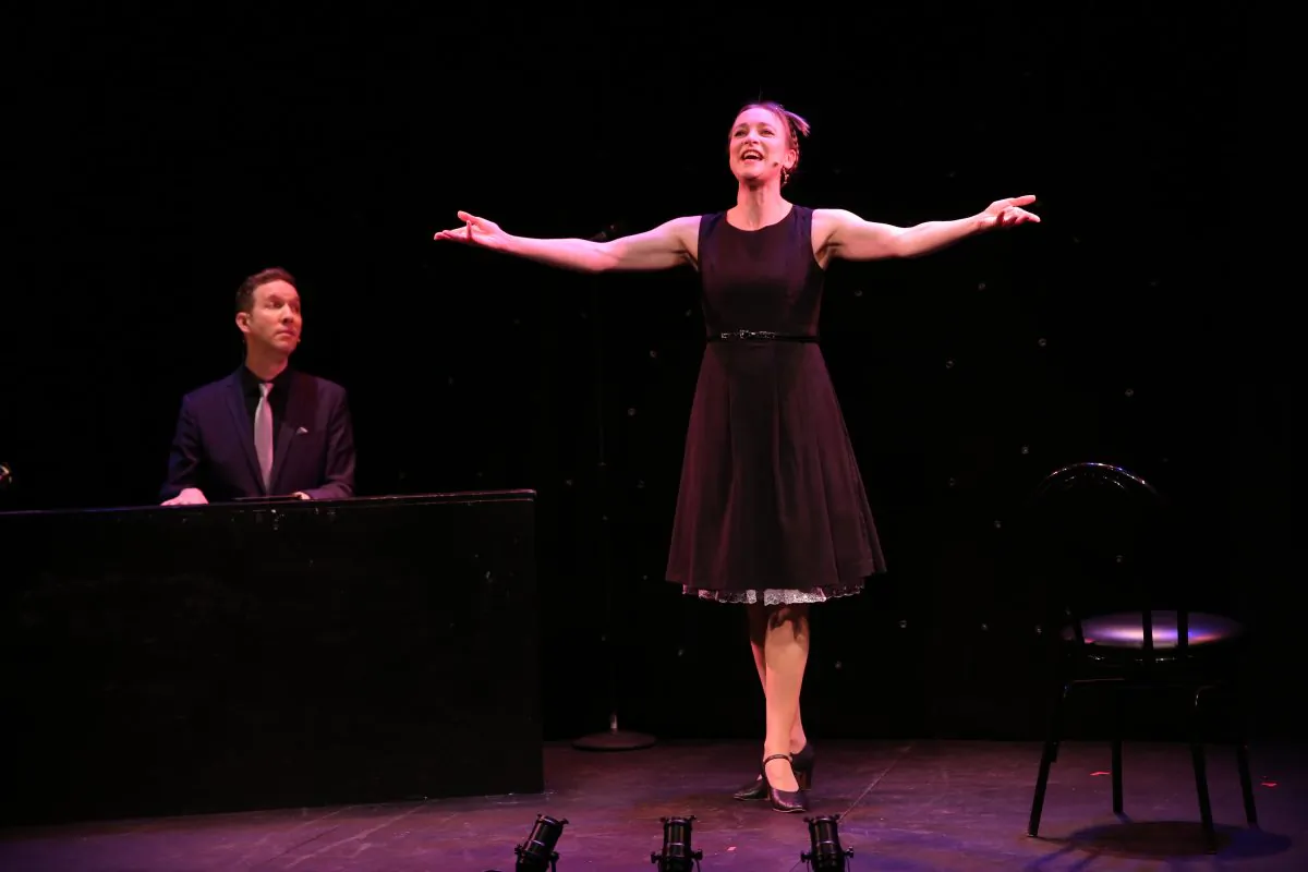 Michael Roulston and Sarah-Louise Young in “Julie Madly Deeply.” (Carol Rosegg)