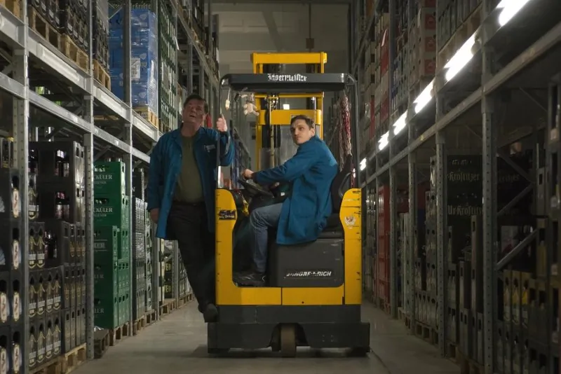 Peter Kurth and Franz Rogowski in “In the Aisles.” (Anke Neugebauer/Music Box Films/ Sommerhaus Filmproduktion)
