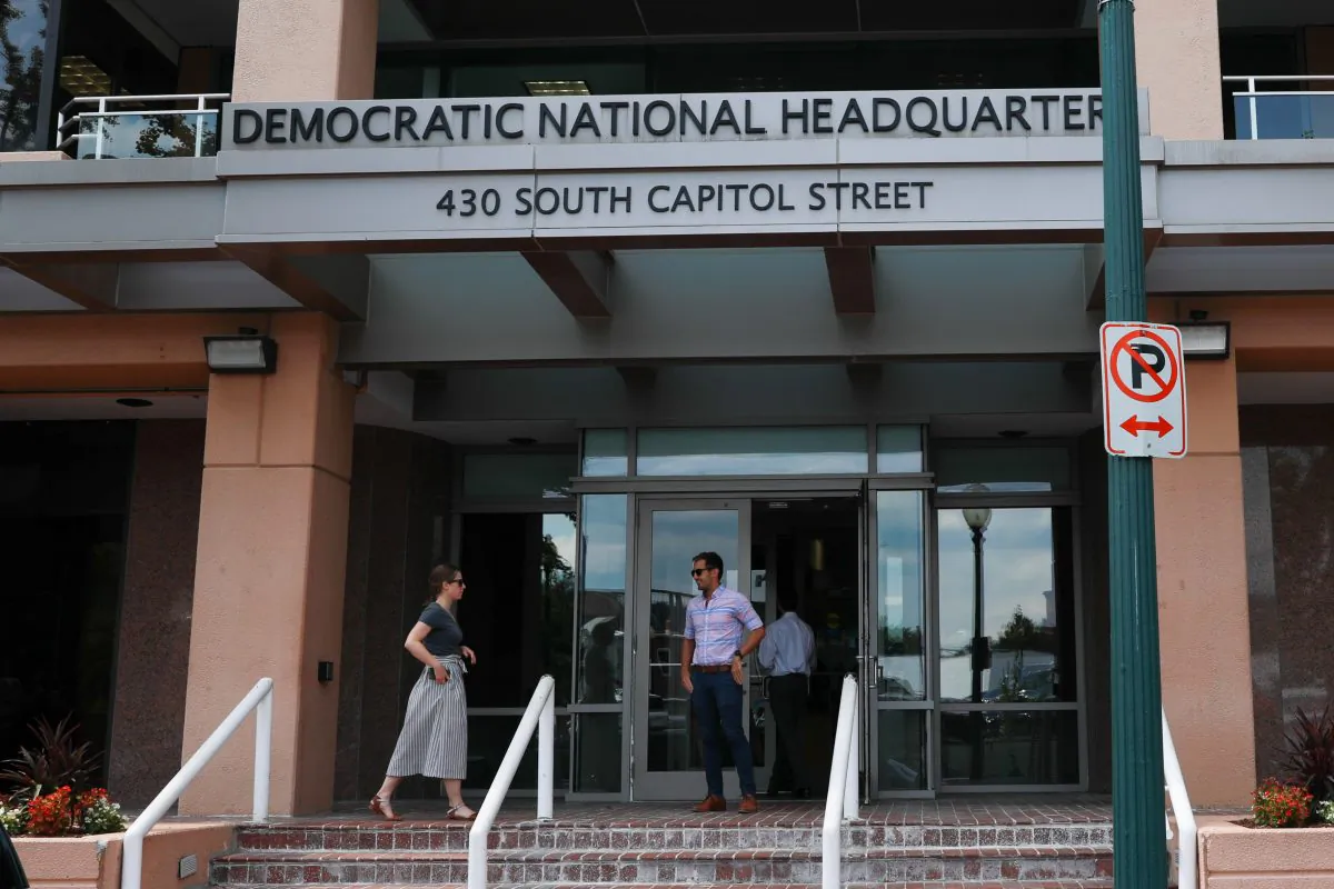 The Democratic National Headquarters building in Washington on July 11, 2018. (Samira Bouaou/The Epoch Times)