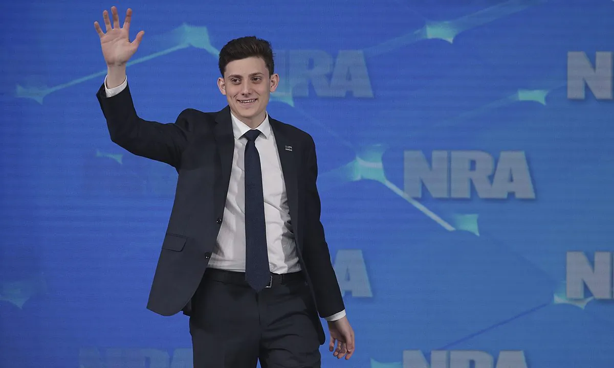 Kyle Kashuv, a former Marjory Stoneman Douglas High School student speaks during the NRA-ILA Leadership Forum at the 148th NRA Annual Meetings & Exhibits in Indianapolis, Indiana, on April 26, 2019. (Scott Olson/Getty Images)