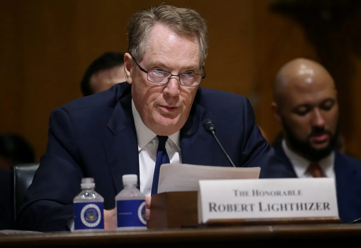 U.S. Trade Representative Robert Lighthizer testifies before a Senate Finance Committee hearing on "The President's 2019 Trade Policy Agenda and the United States-Mexico-Canada Agreement" on Capitol Hill in Washington, U.S., June 18, 2019. (Reuters/Leah Millis/File Photo)
