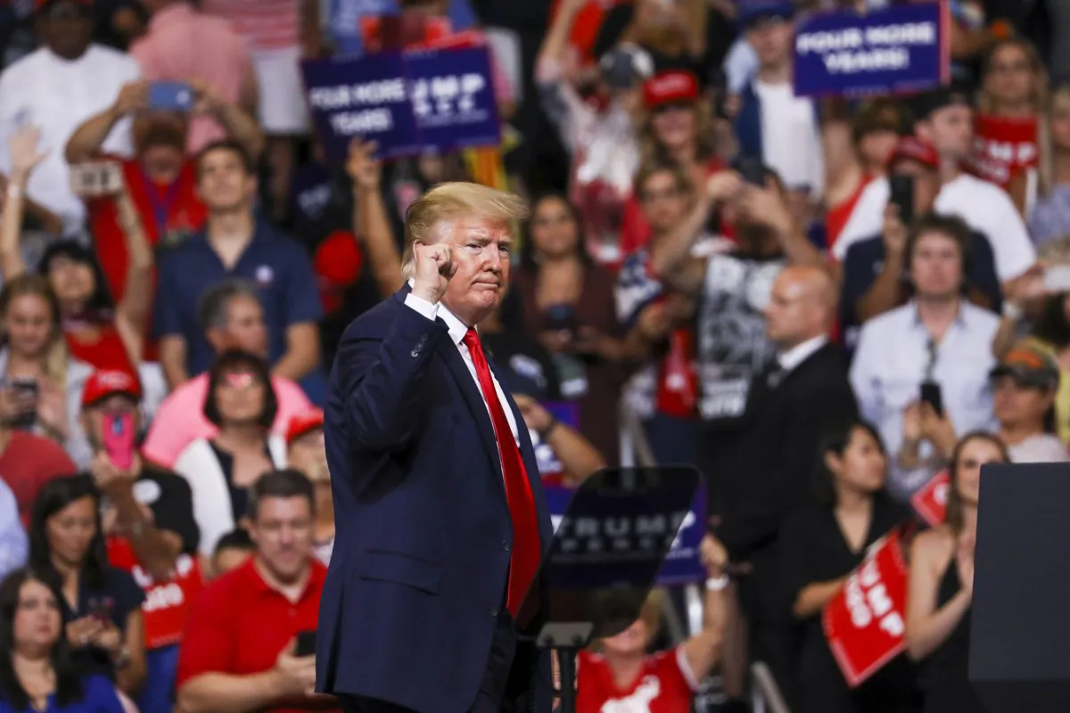 President Donald Trump at his 2020 re-election event in Orlando, Fla., on June 18, 2019. (Charlotte Cuthbertson/The Epoch Times)