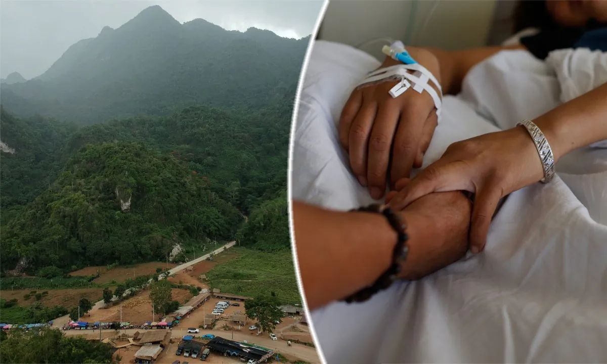 (L) Mountains in Thailand. (Lillian Suwanrumpha/AFP/Getty Images) -- Woman in a hospital bed. (AFP/AFP/Getty Images)