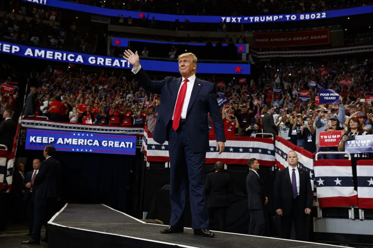 President Donald Trump arrives to speak at his re-election kickoff rally at the Amway Center in Orlando, Fla., on June 18, 2019. (Evan Vucci/AP Photo)