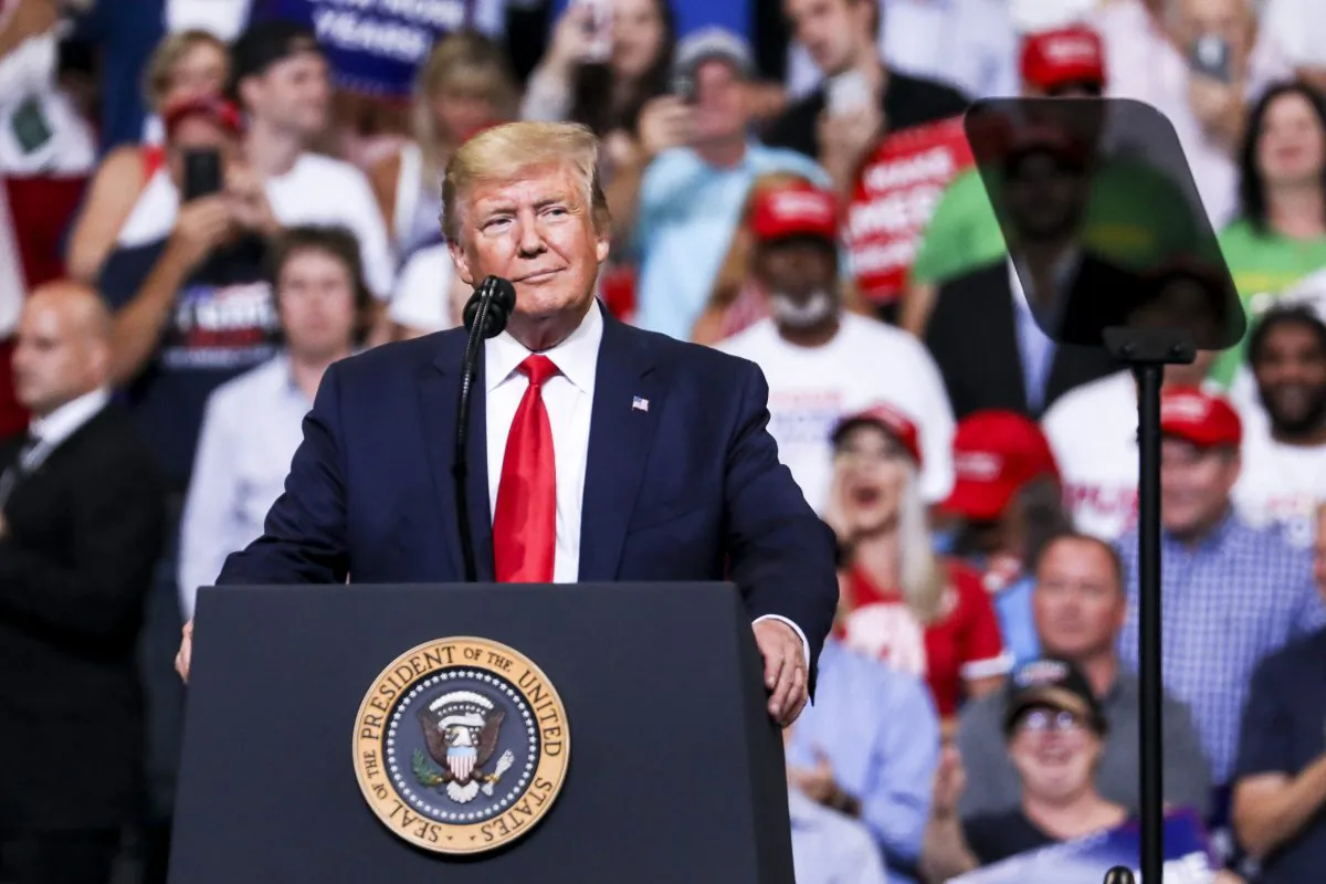 U.S. President Donald Trump at his 2020 re-election event in Orlando, Fla., on June 18, 2019. (Charlotte Cuthbertson/The Epoch Times)