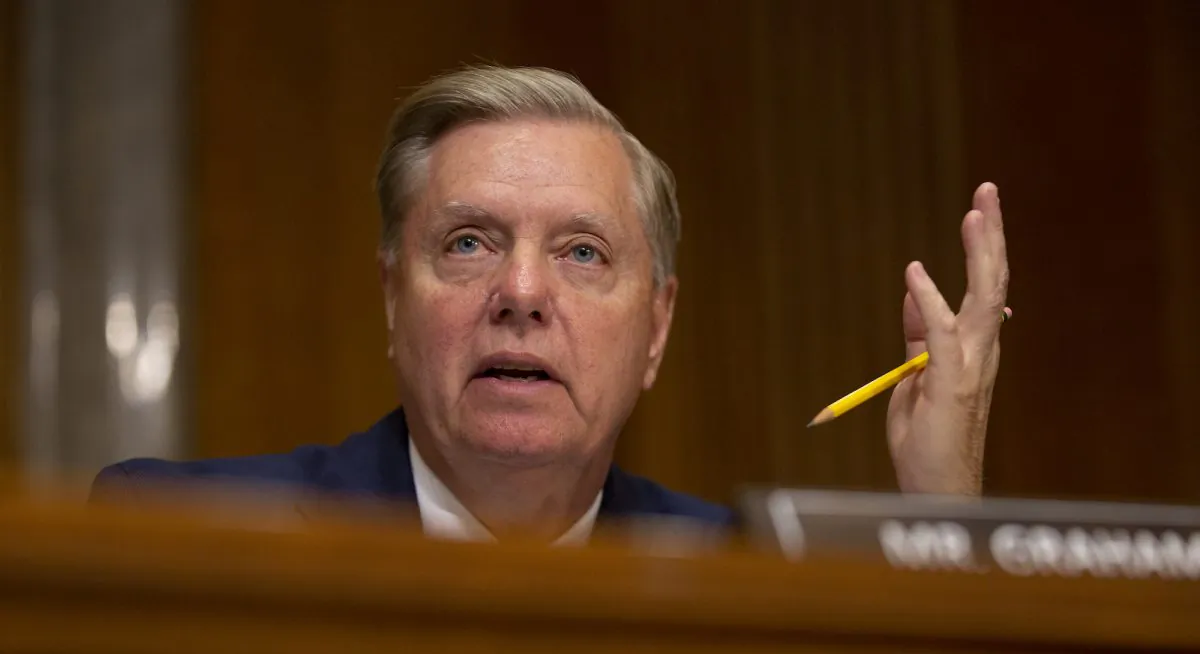Sen. Lindsey Graham (R-S.C.) in Washington on June 19, 2019. (Stefani Reynolds/Getty Images)