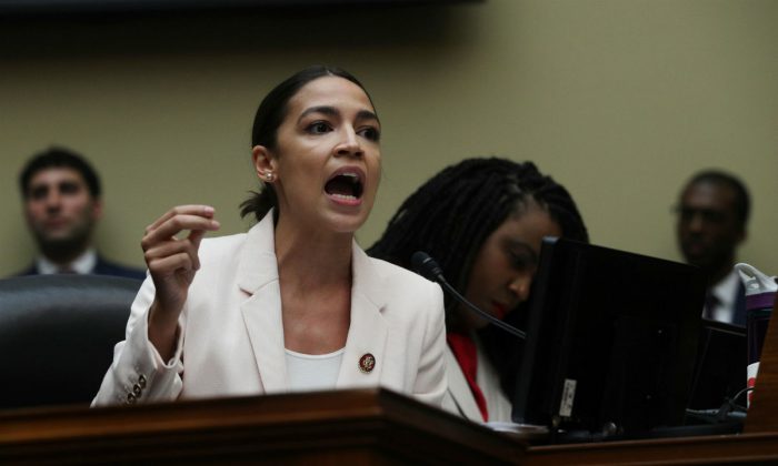 Rep. Alexandria Ocasio-Cortez (D-NY) speaks during a meeting of the House Committee on Oversight and Reform on Capitol Hill in Washington on June 12, 2019. (Alex Wong/Getty Images)