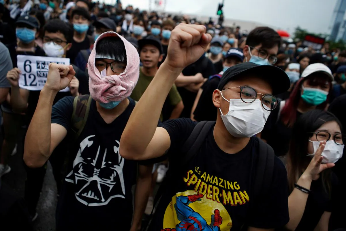 Protesters attend a demonstration demanding Hong Kong's leaders to step down and withdraw the extradition bill, in Hong Kong, China on June 17, 2019. (Athit Perawongmetha/Reuters)