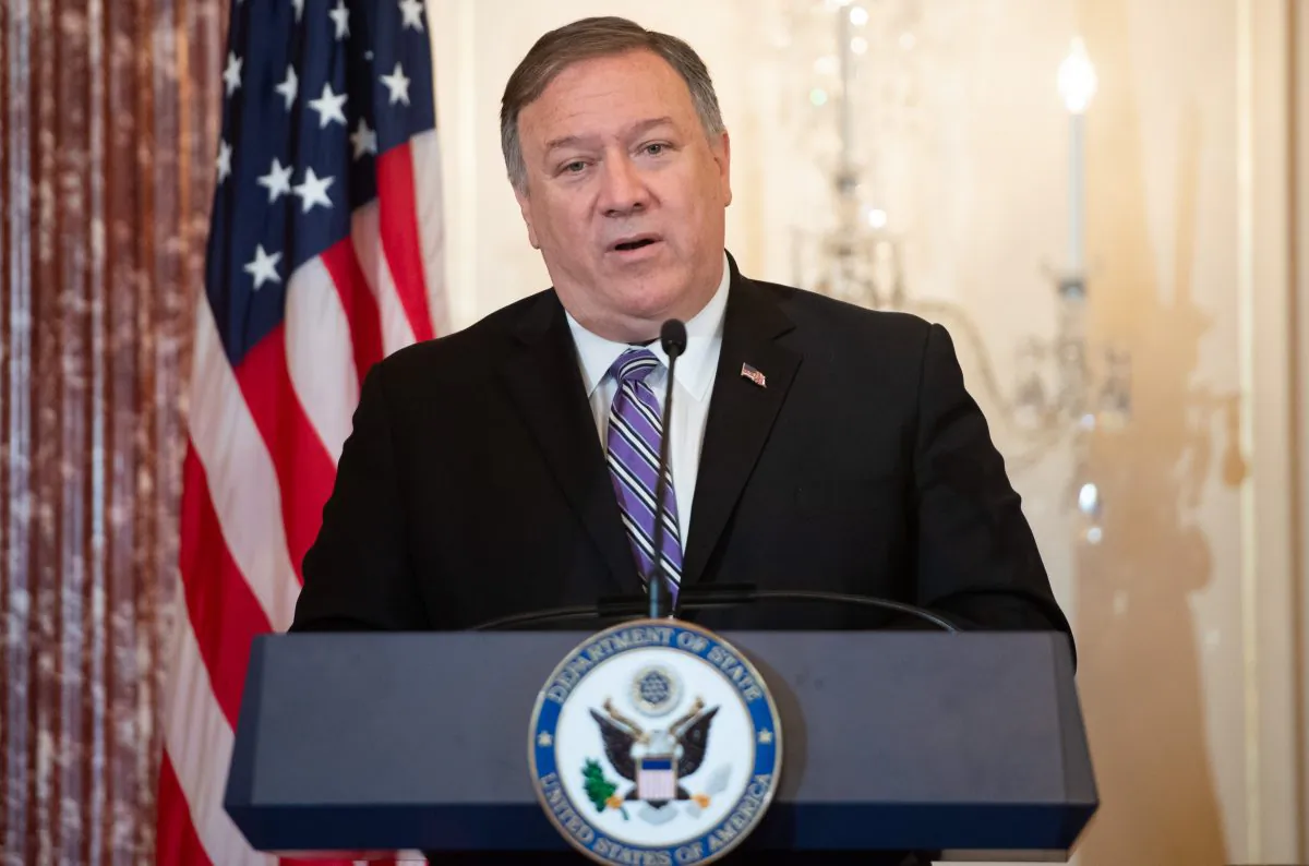 Secretary of State Mike Pompeo speaks during the release of the 2019 Trafficking in Persons Report at the State Department in Washington on June 20, 2019. (Saul Loeb/AFP/Getty Images)