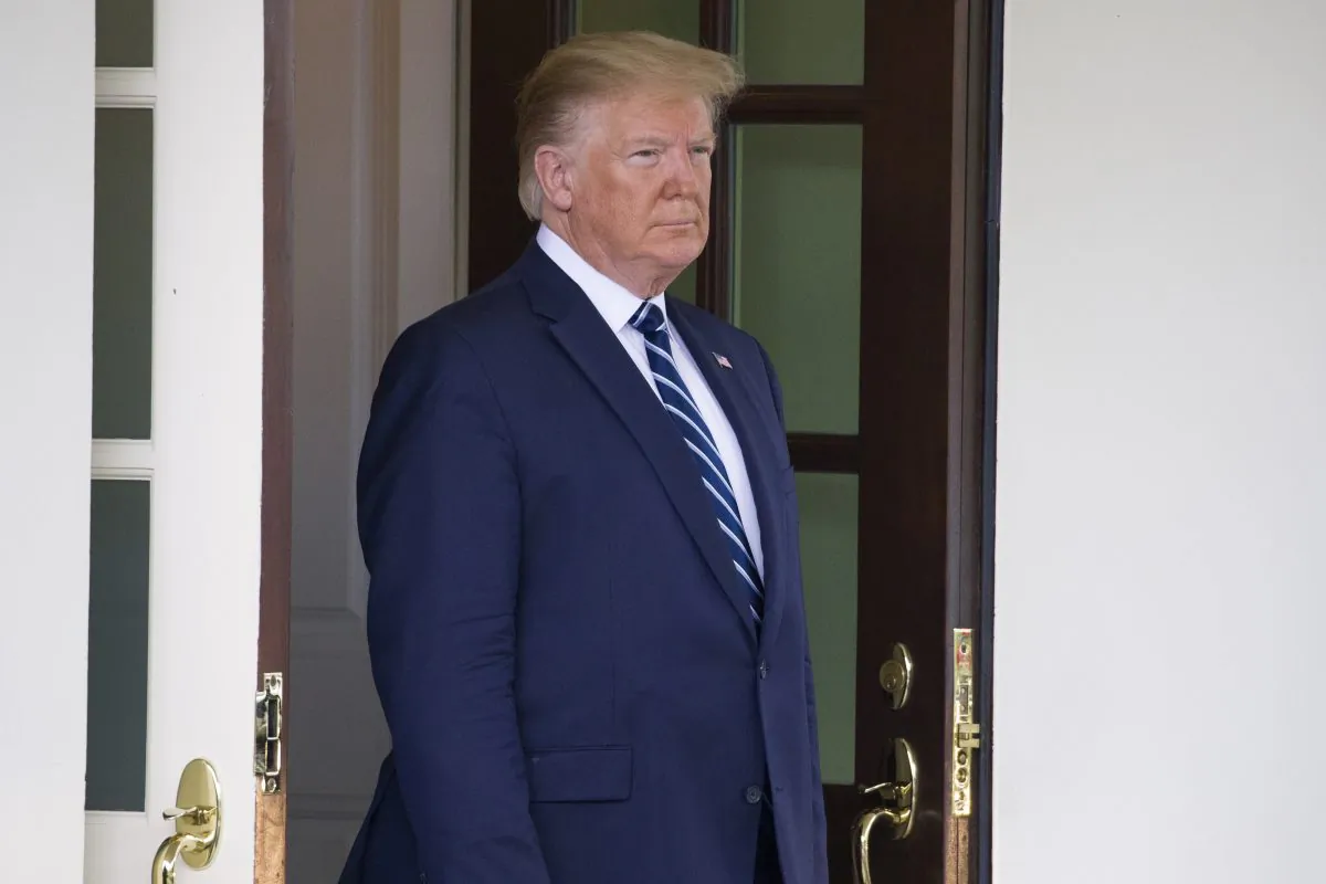 President Donald Trump awaits the arrival of Canadian Prime Minister Justin Trudeau to the White House on June 20, 2019. (Alex Brandon/AP Photo)