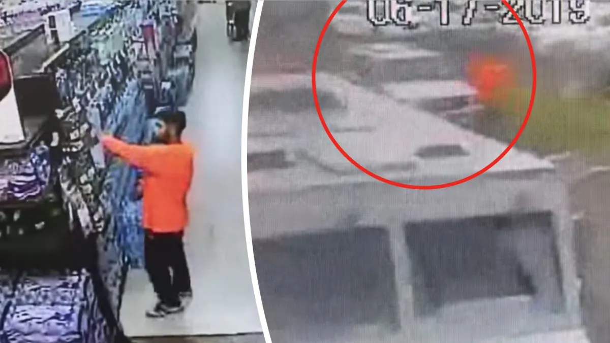 Police have released surveillance video of a man accused of tampering with bottled water at a Mission Viejo grocery store on June 17, 2019. (Orange County Sheriff's Office)