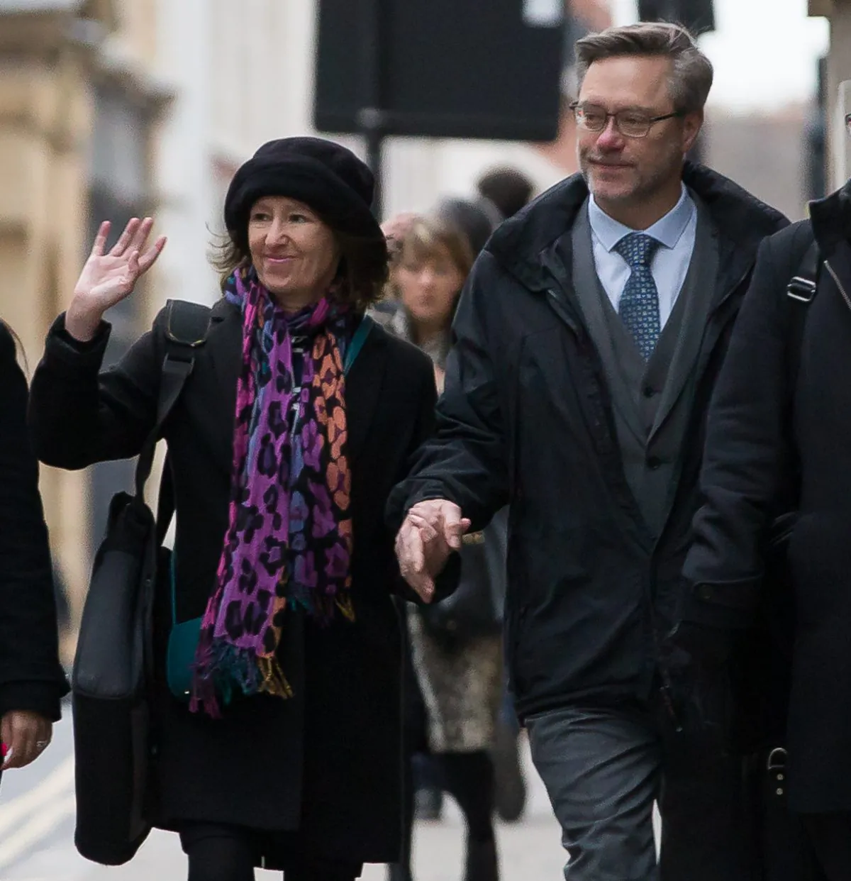 Sally Lane (L) and John Letts (R), parents of Jack Letts who is believed to have left the UK to join the ISIS terrorist group, arrive at the Old Bailey court in central London on Jan. 12, 2017. (DANIEL LEAL-OLIVAS/AFP/Getty Images)