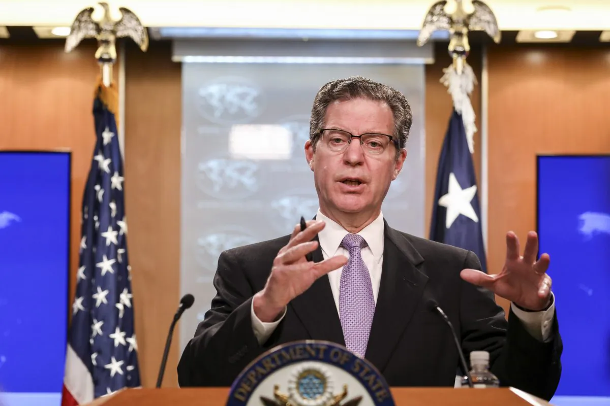 Ambassador-at-Large for International Religious Freedom Sam Brownback speaks at the Department of State in Washington on June 21, 2019. (Samira Bouaou/The Epoch Times)
