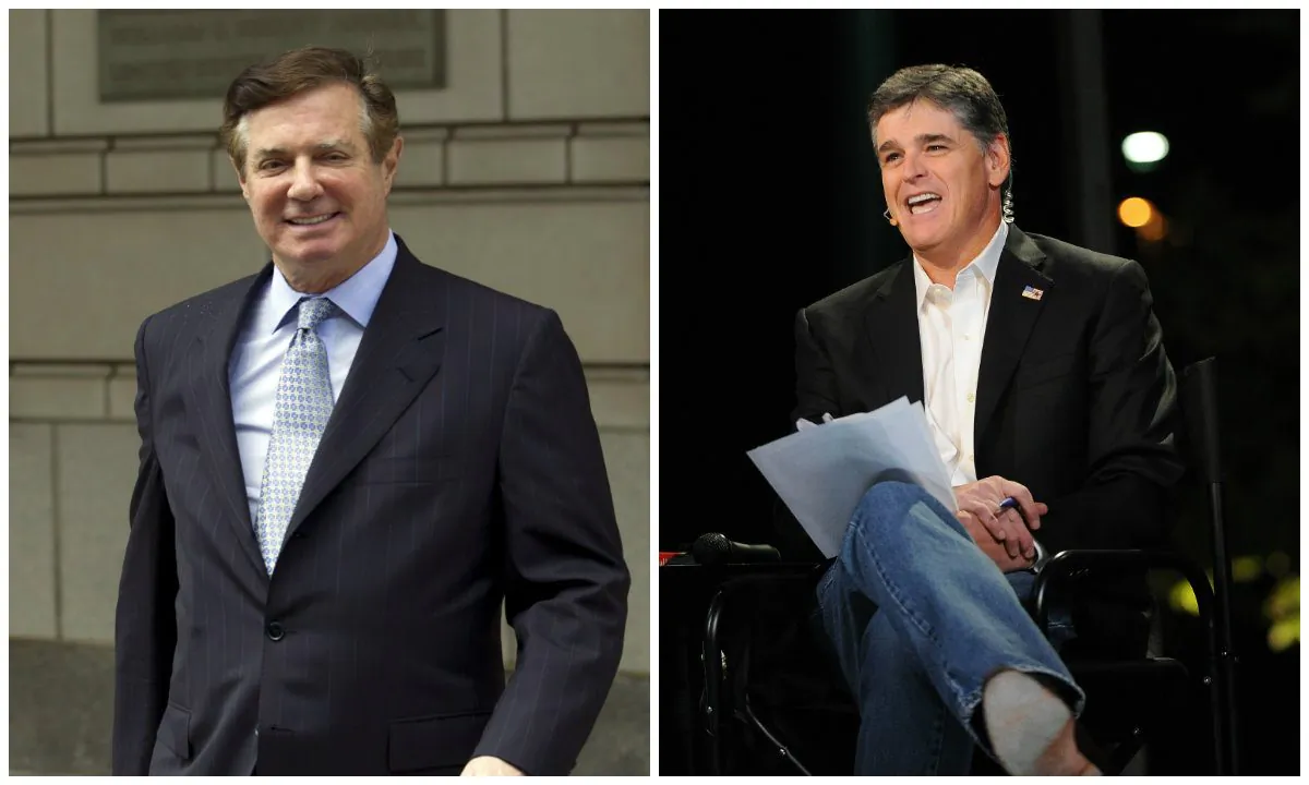 Political consultant Paul Manafort and Fox News host Sean Hannity. (Jose Luis Magana/AP Photo and Chris McKay/Getty Images)