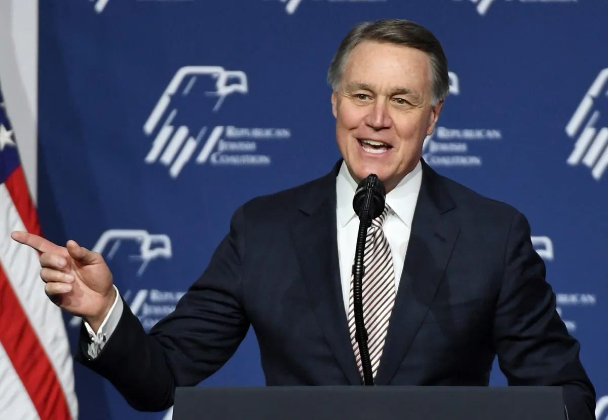 U.S. Sen. David Perdue (R-Ga.) in Las Vegas, Nev., on April 6, 2019. (Ethan Miller/Getty Images)