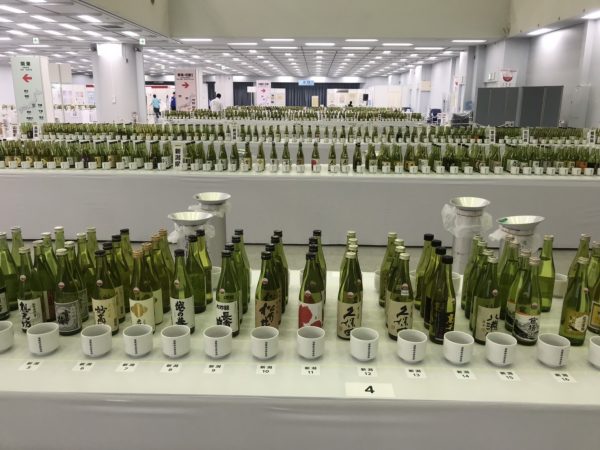 bottles of award winning japanese sake at japanese sake fair