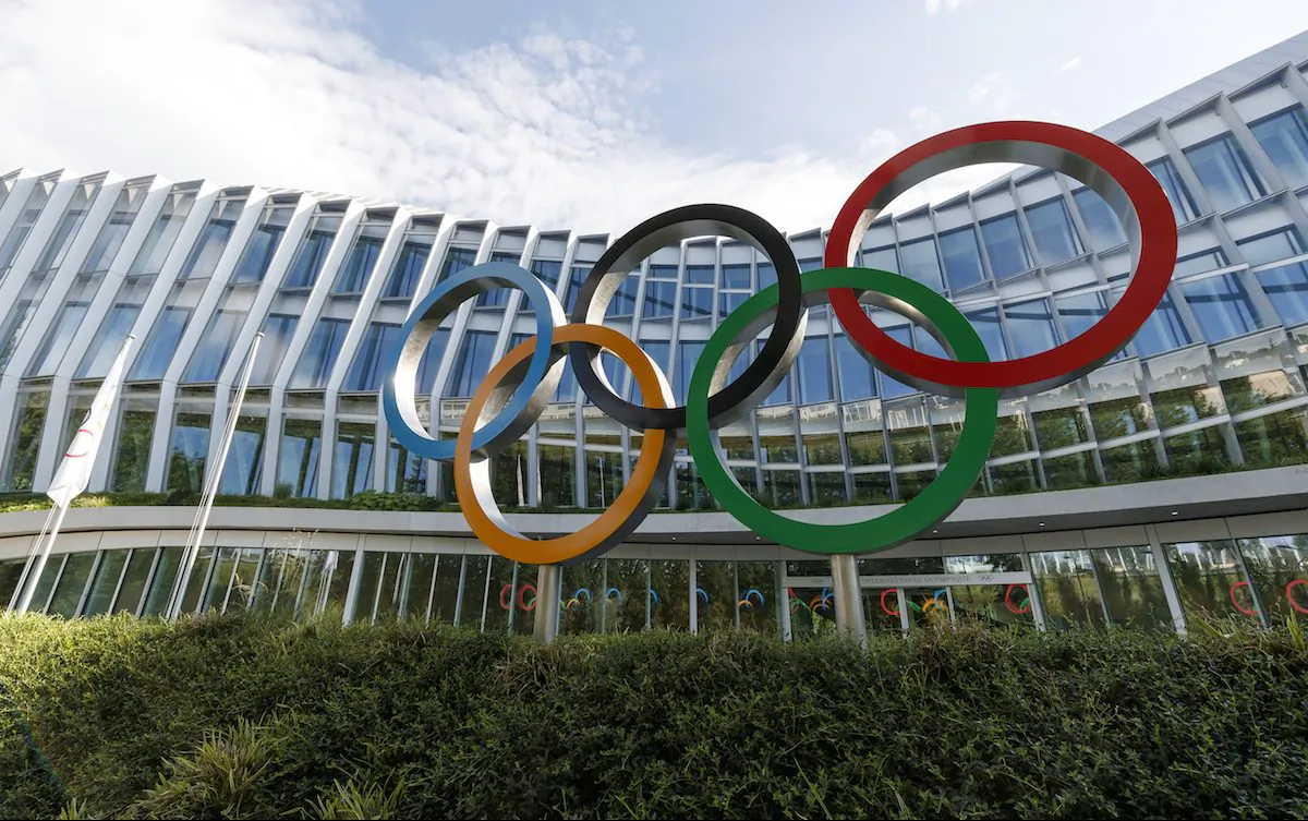 The new headquarters of the International Olympic Committee (IOC), is pictured, in Lausanne, Switzerland, on June 18, 2019. (Cyril Zingaro/Keystone via AP)
