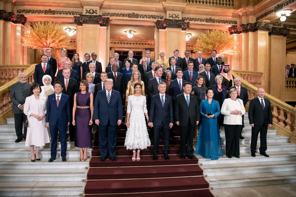 World leaders pose for a group photo at the Colon Theatre during the G-20 Summit in Buenos Aires, Argentina, on Nov. 30, 2018. (Guido Bergmann/Bundesregierung via Getty Images)