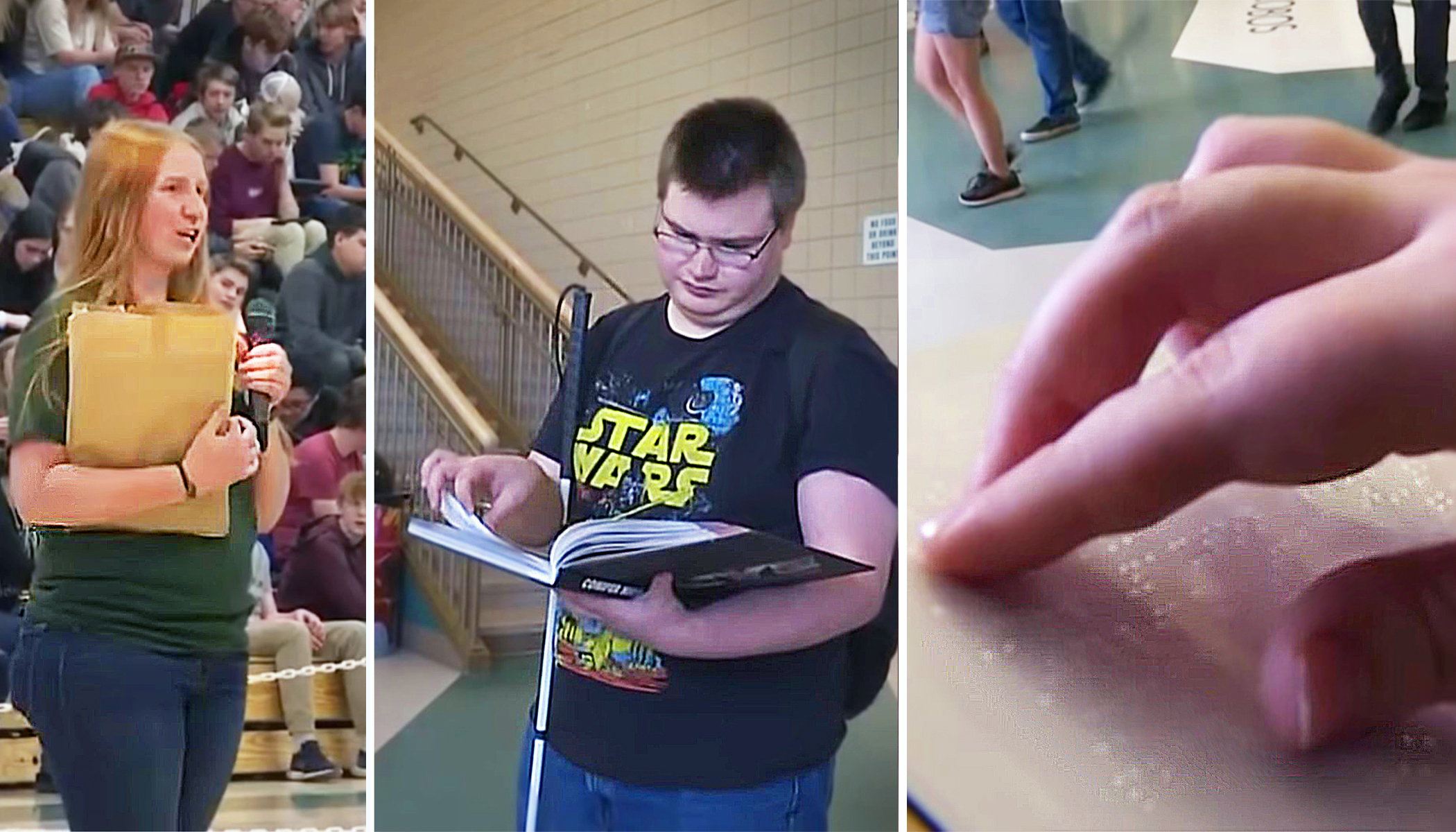 Blind High School Student Gets Specially Made Braille Yearbook From