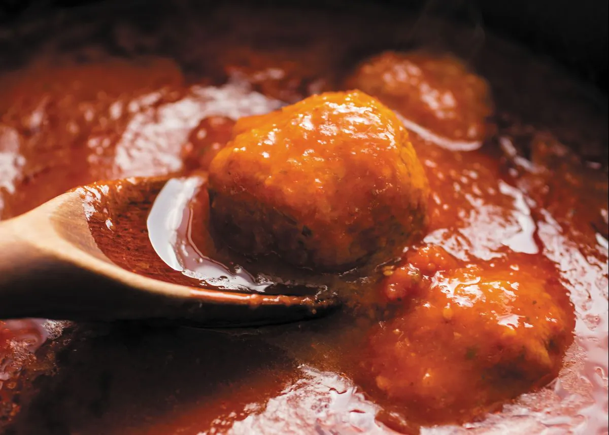 Gina's meatballs. (Andrew Scrivani)