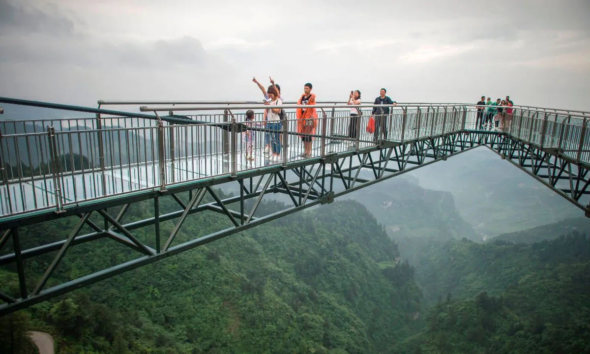 Tourists in Wansheng park, China. (Fred Dufour/AFP/Getty Images)