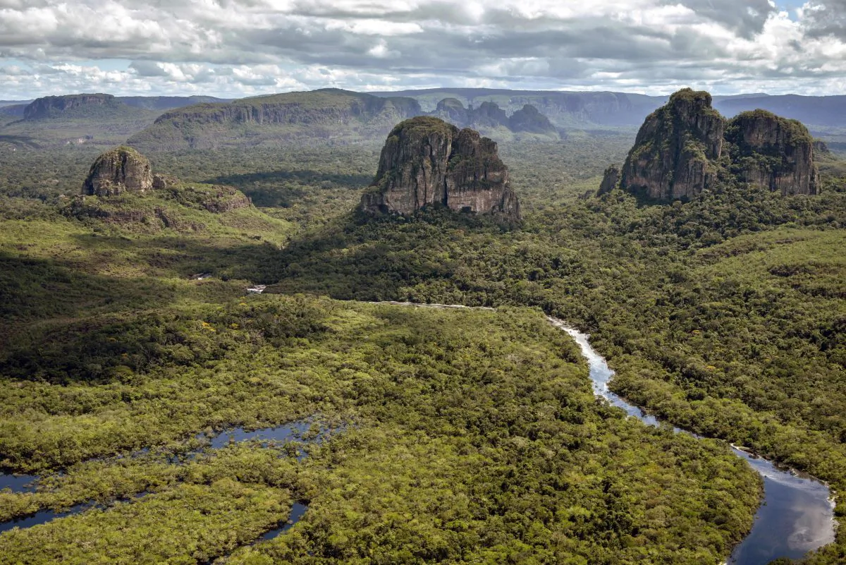 Aerial view of the Serrania de Chiribiquete, located in the Amazonian jungle departments of Caqueta and Guaviare, Colombia, on Jun. 7, 2018. (Guillermo Legaria/AFP/Getty Images)