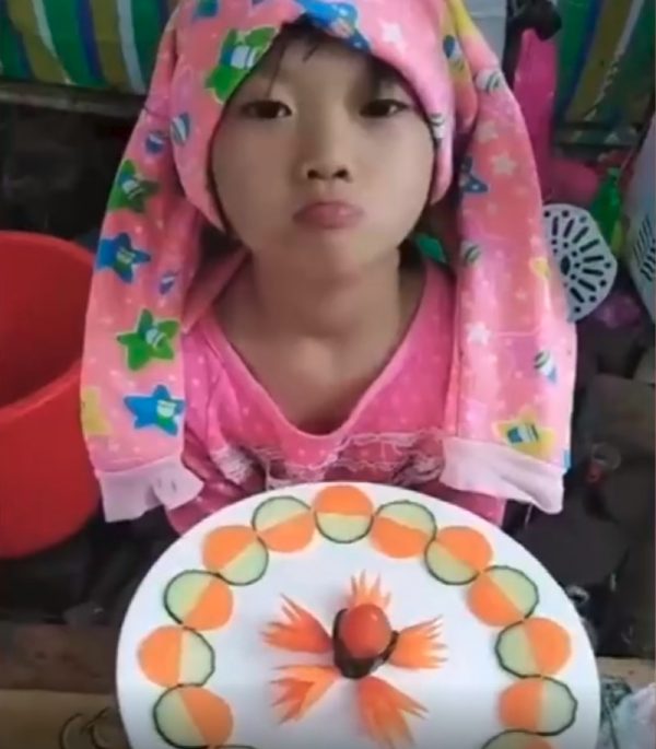 Girl knife skill