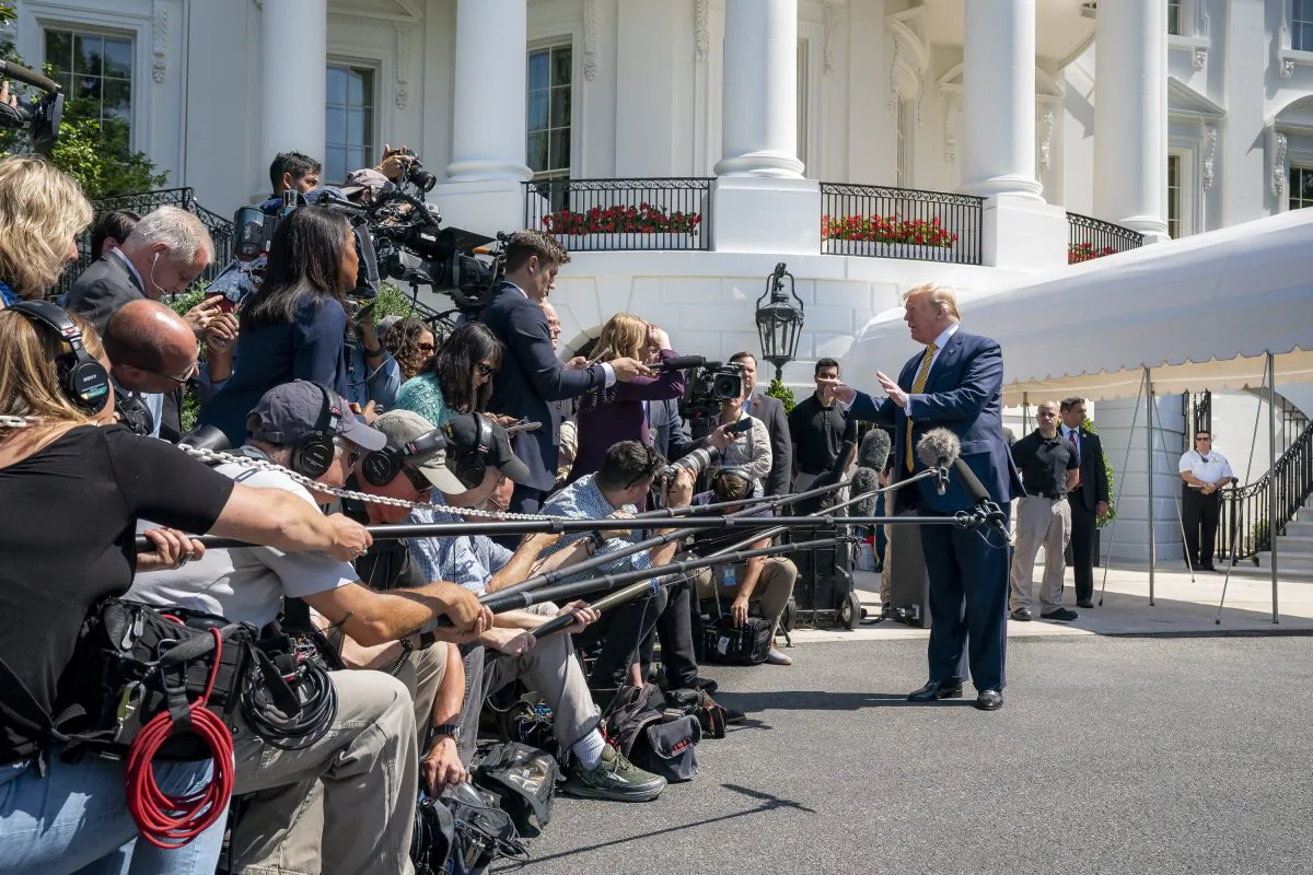 President Donald Trump speaks with reporters on the South Lawn of The White House on June 22, 2019. (Official White House Photo by Tia Dufour)