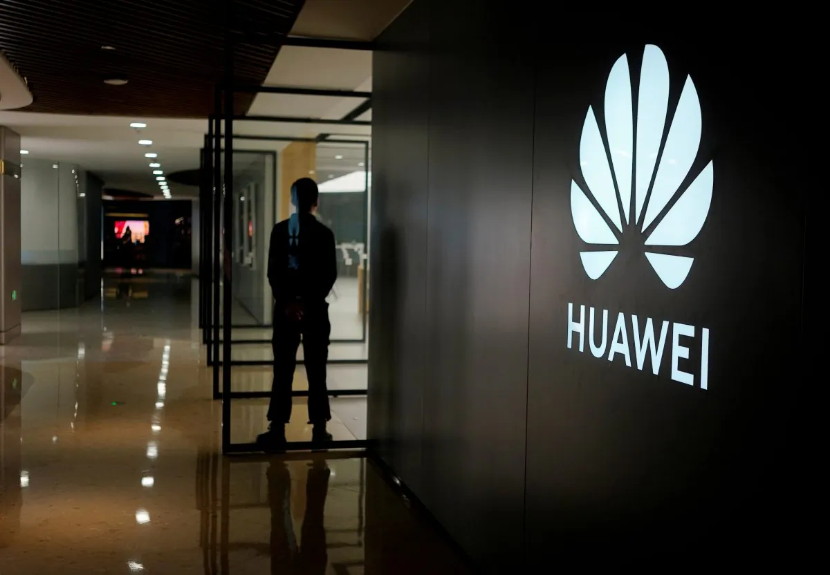 A Huawei company logo is seen at a shopping mall in Shanghai, China on June 3, 2019. (Aly Song/Reuters)