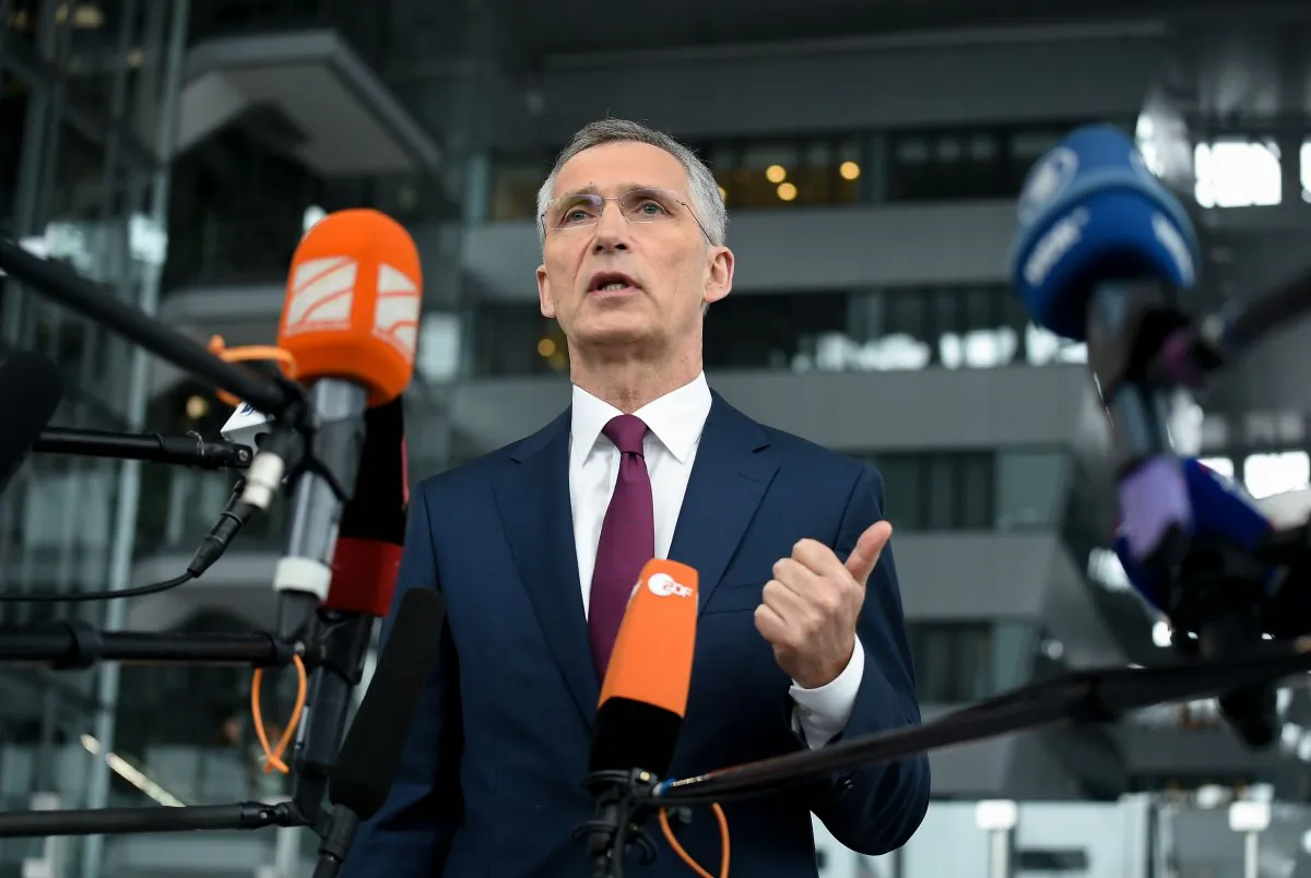 NATO Secretary General Jens Stoltenberg gives a joint press during a Defence Ministers meeting at the NATO headquarters in Brussels on June 26, 2019.  (JOHN THYS/AFP/Getty Images)