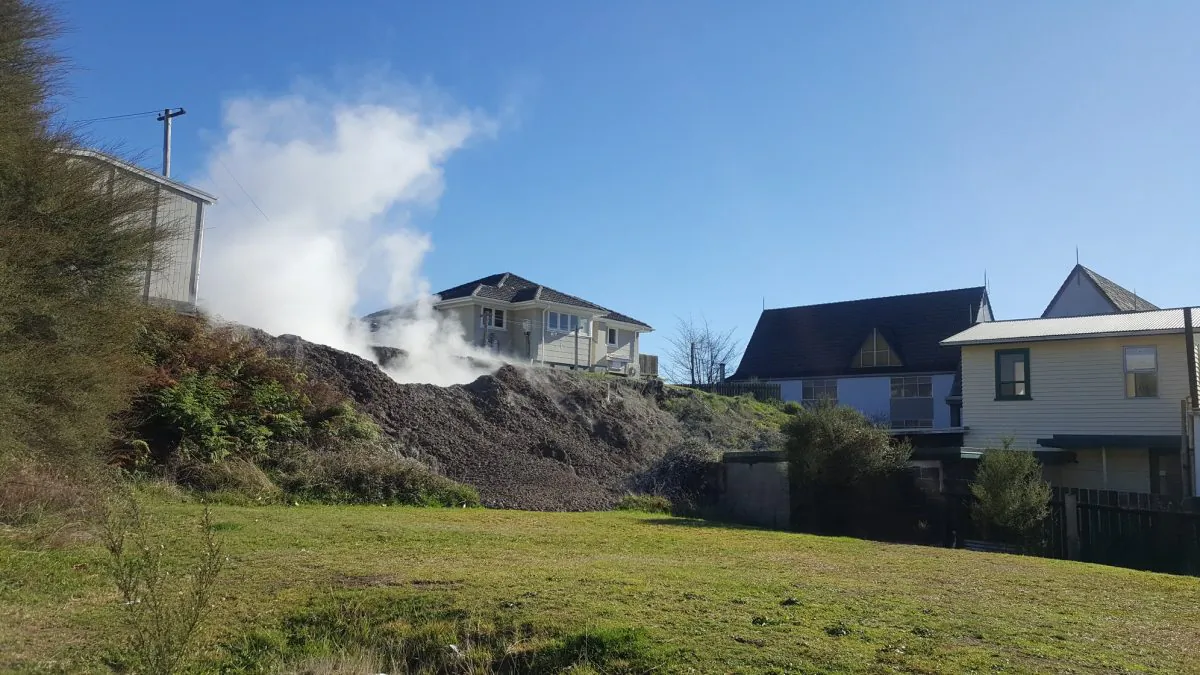 The Geyser which sprang up overnight on the lawn of a house in Rotorua, New Zealand on June 26. (Facebook/Rotorua Lakes Council) 