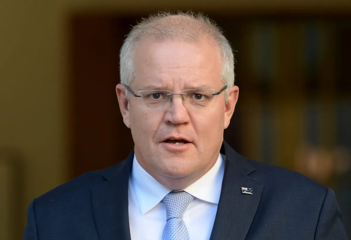 Australian Prime Minister Scott Morrison talks to the media at a press conference announcing his new Cabinet at Parliament House in Canberra, Australia, on May 26, 2019. (Tracey Nearmy/Getty Images)