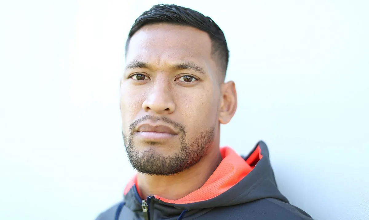 Israel Folau poses before a Wallabies training session at NSWRL Centre of Excellence Field in Sydney, Australia on Aug. 14, 2018. (Mark Metcalfe/Getty Images)