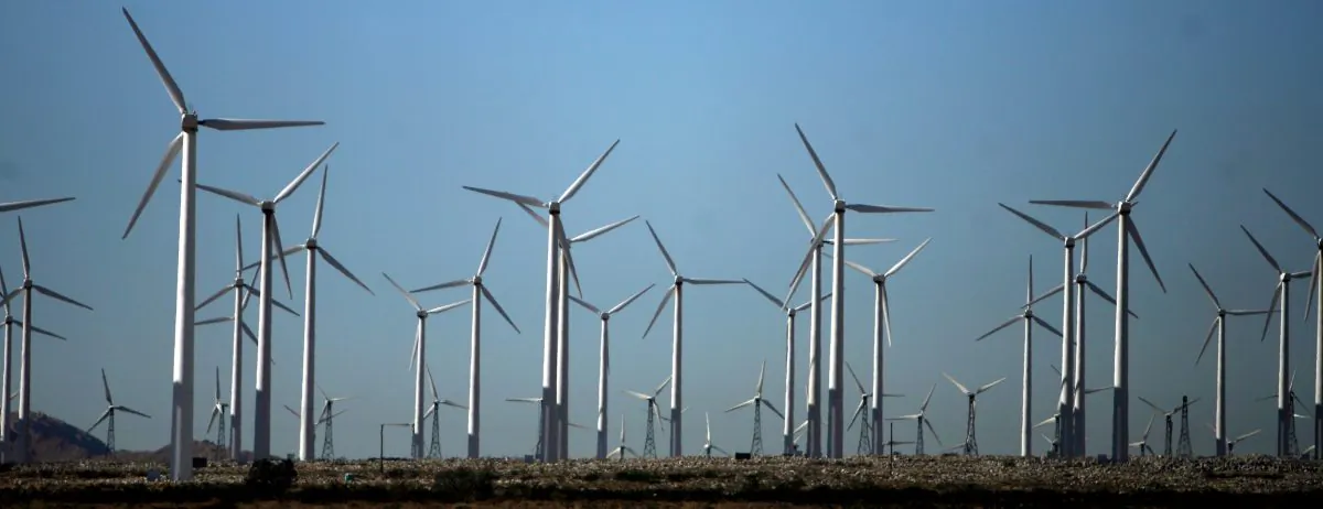 A windfarm near Palm Springs, Calif, on Dec. 30, 2006.  (GABRIEL BOUYS/AFP/Getty Images)