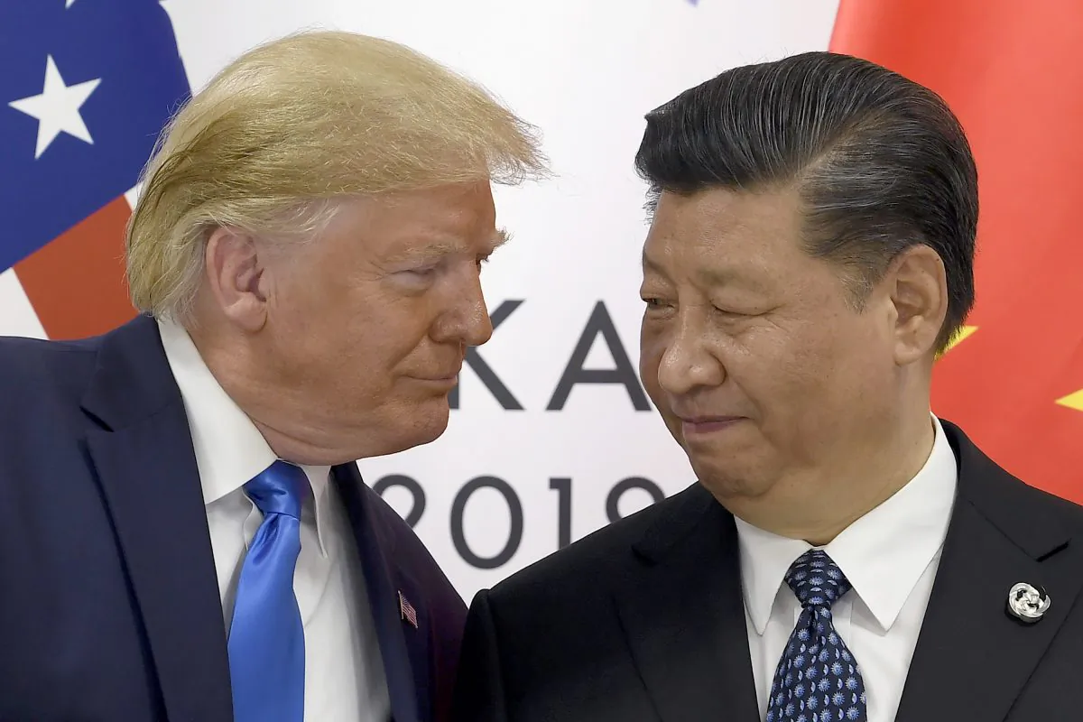 President Donald Trump, left, meets with Chinese President Xi Jinping during a meeting on the sidelines of the G-20 summit in Osaka, Japan on June 29, 2019. (AP Photo/Susan Walsh)