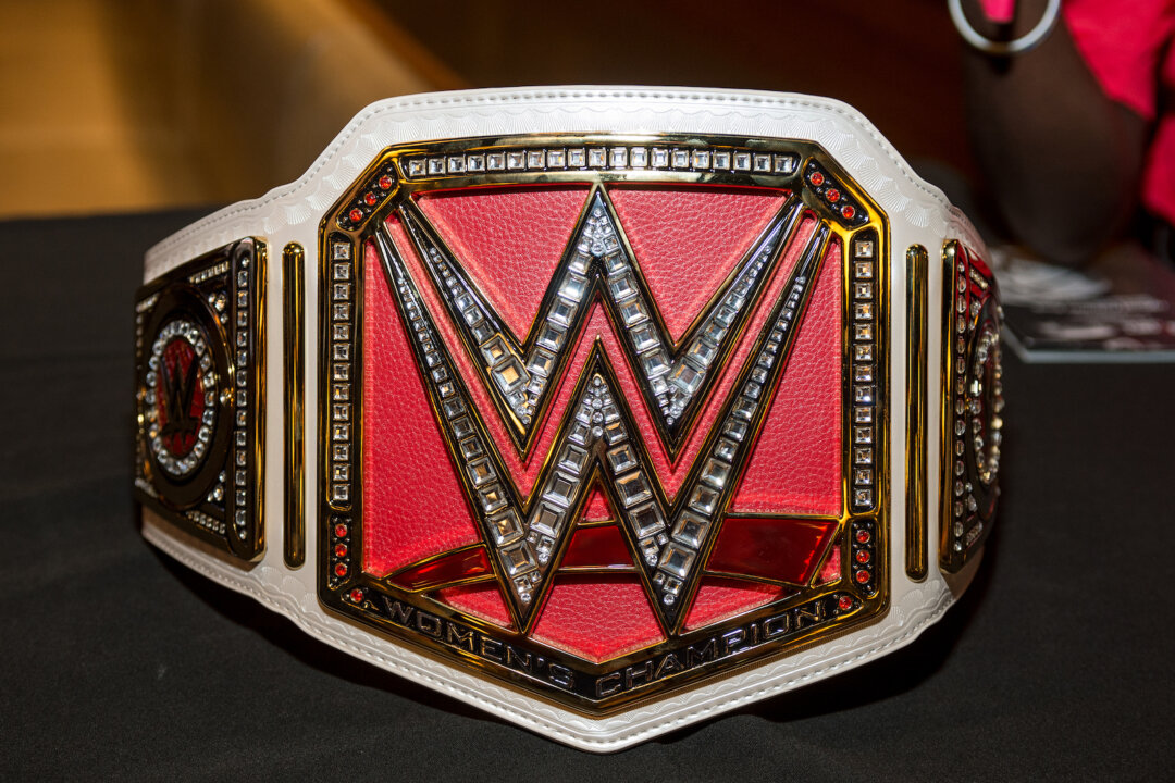 WWE Championship Belt presented during the Beyond Sport United 2016 at Barclays Center on August 9, 2016 in Brooklyn, New York. (Roy Rochlin/Getty Images)