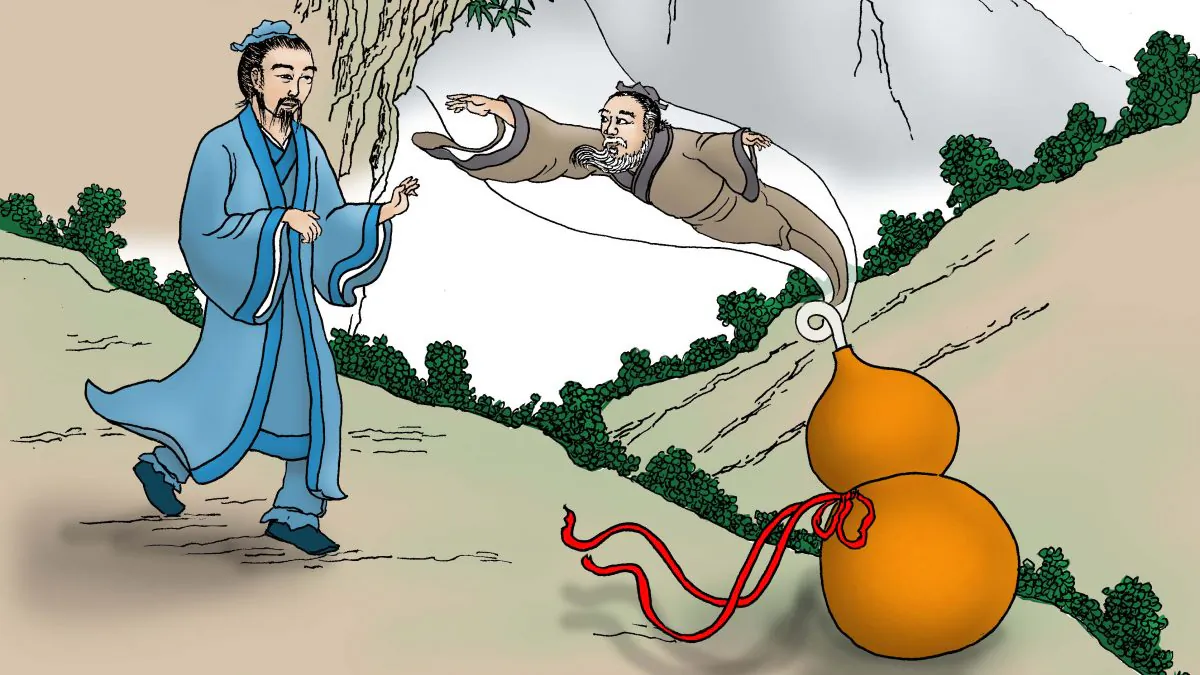 Fei Changfang witnessed the old man jumping into a gourd. ( Sun Mingguo / The Epoch Times)
