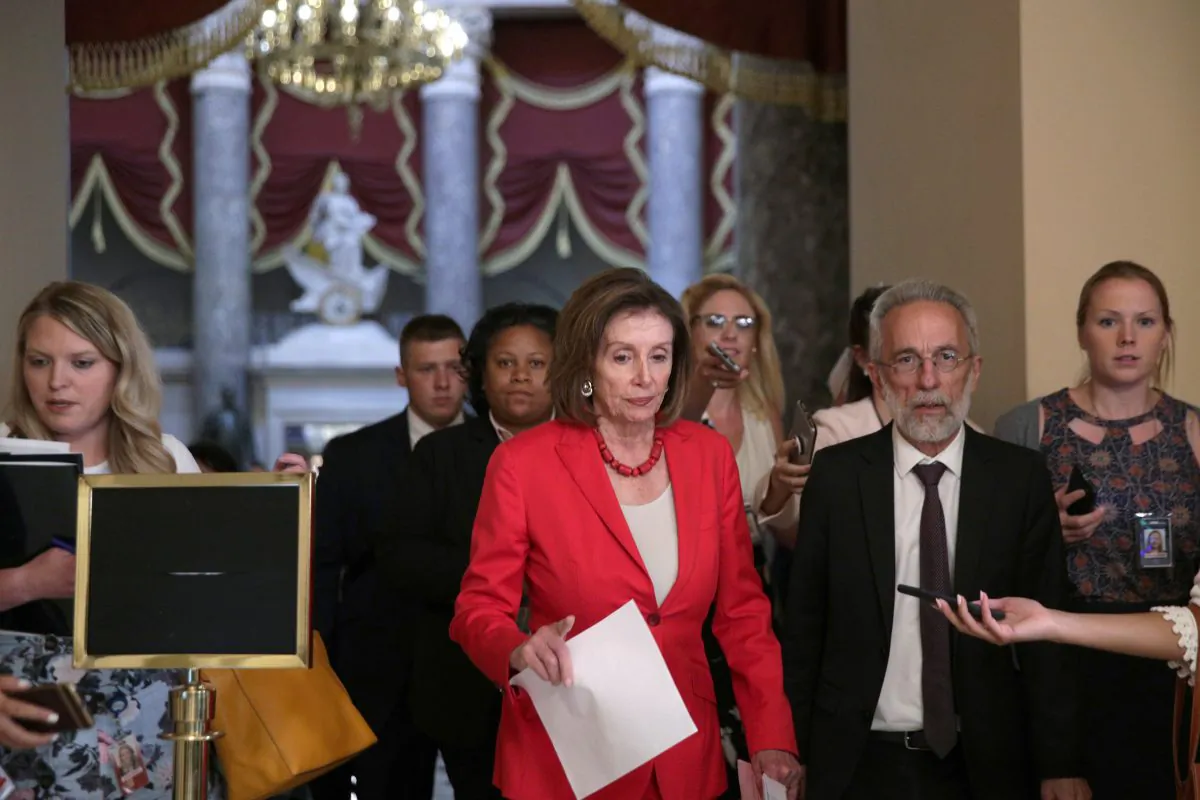 U.S. Speaker of the House Rep. Nancy Pelosi (D-CA) walks towards the House chamber for a vote June 27, 2019 at the U.S. Capitol in Washington, DC. Pelosi said she will bring the Senate version of a $4.5 billion bill on combating the humanitarian crisis at the southern border to the House floor for a vote after initially saying she wanted to reconcile the House and Senate versions.  Alex Wong/Getty Images)