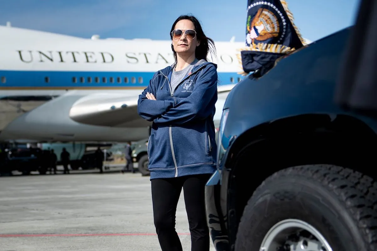 Stephanie Grisham in a file photograph in Anchorage, Alaska. (Brendan Smialowski/AFP/Getty Images)