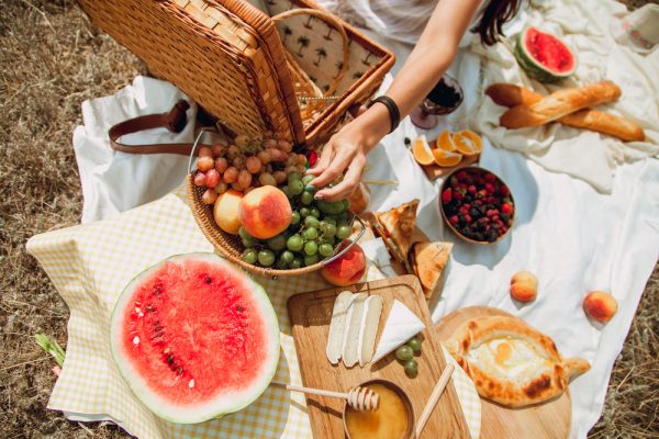 Picnic set with fruit