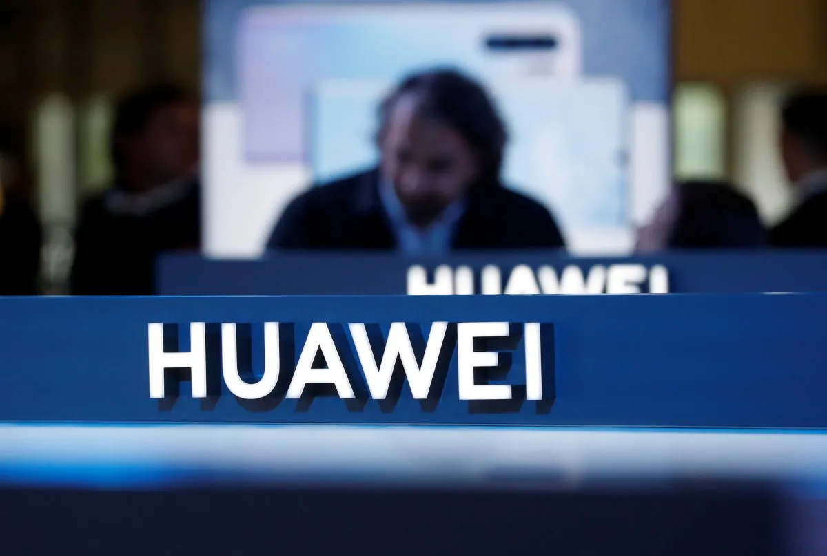 The Huawei logo is pictured on the company's stand during the 'Electronics Show at Ptak Warsaw Expo in Nadarzyn, Poland on May 10, 2019. (Kacper Pempel/Reuters)