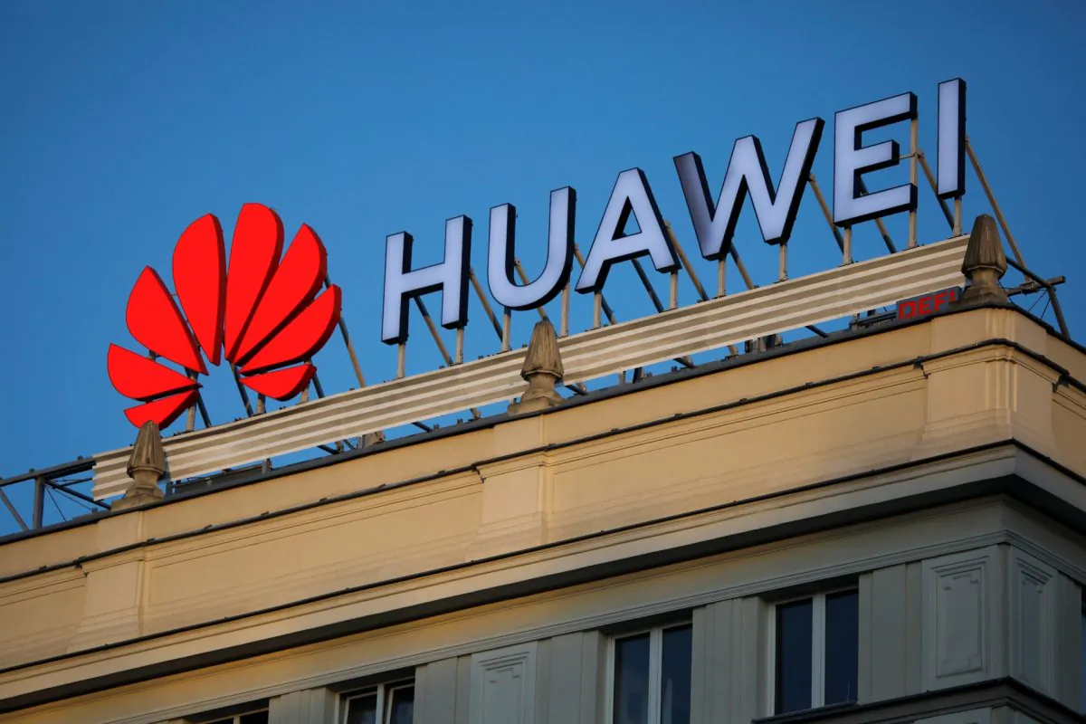 The Huawei logo is seen in central Warsaw, Poland, on June 17, 2019. (Kacper Pempel/Reuters)