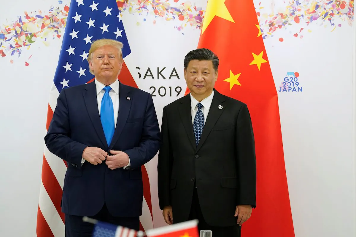 President Donald Trump with China's President Xi Jinping before their bilateral meeting during the G20 leaders summit in Osaka, Japan, on June 29, 2019. (Kevin Lamarque/Reuters)