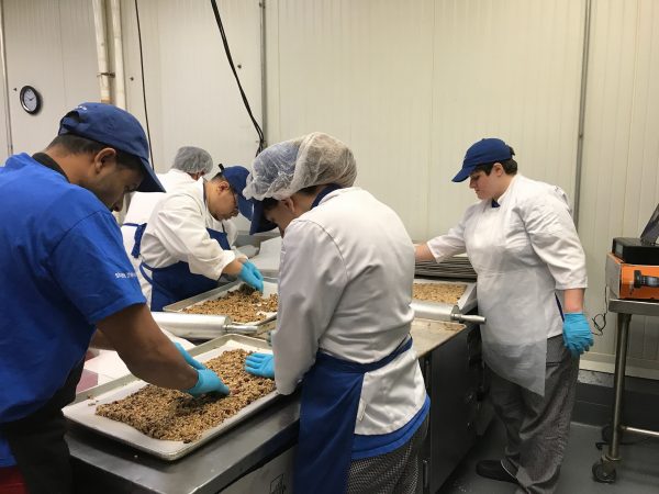 Employees working in the kitchen