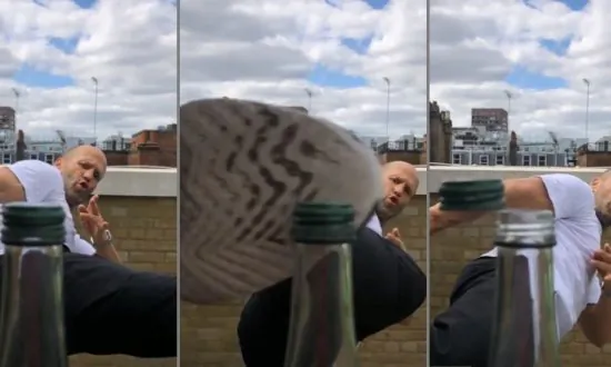 Actor Jason Statham Accepts Bottle Cap Challenge From Singer John Mayer