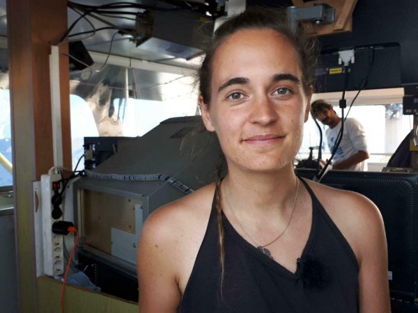 captain Carola Rackete is seen on board