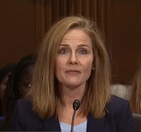 Amy Coney Barrett at her confirmation hearing for the 7th Circuit Court of Appeals in Washington on Sept. 6, 2017. (Public Domain from C-Span)